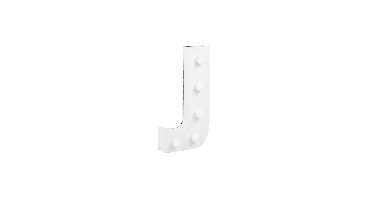 Letter J met licht hoogte 17 cm breedte 9 cm