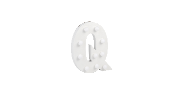 Letter Q met licht hoogte 17 cm breedte 14 cm