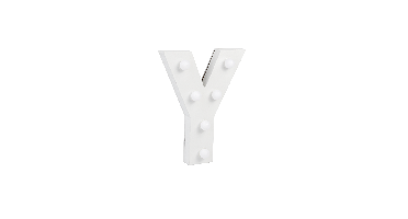 Letter Y met licht hoogte 17 cm breedte 13,5 cm