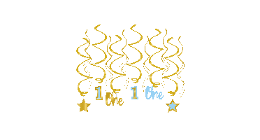 Swirl decoratie 1ste verjaardag jongen 70cm