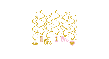 Swirl decoratie 1ste verjaardag meisje 70cm