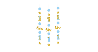 Hangdecoratie 1ste verjaardag jongen 3 stuks