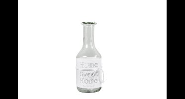 Langnekfles m/stof Home Sweet Home S wit