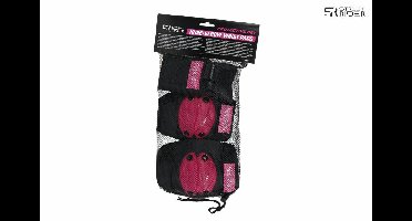 Street Rider skate beschermset 6 delig roze/zwart small