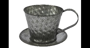 Bloempot kop ro Sannah L zink-L21B21H12,5CM