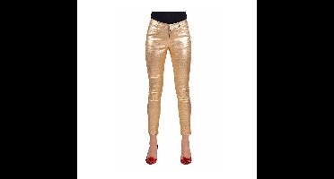 Stretchbroek goud metallic