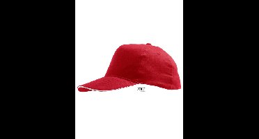 Cap Sunny rood/wit