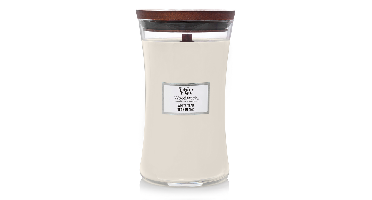 WoodWick white teak large candle