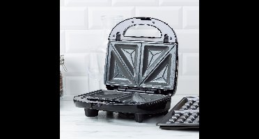Greenchef 3-in-1 grill sandwich waffel panini maker black