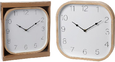 Wandklok Hout Look 30x30cm