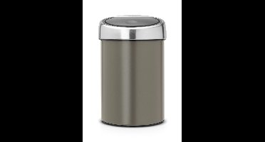 Brabantia touch bin wandafvalemmer 3 liter platinum
