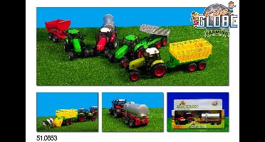 Kids Globe Farming Tractorset met aanhanger geel