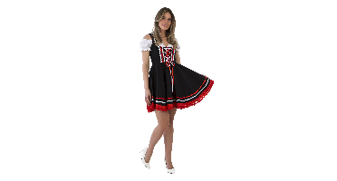 Mini dirndl zwart-rood-wit