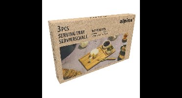 ALPINA Serveertray met snackkommen 30x18cm
