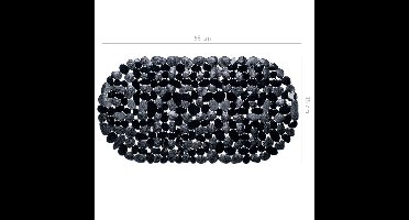 Wicotex Badmat antislip- zwart 68x35cm