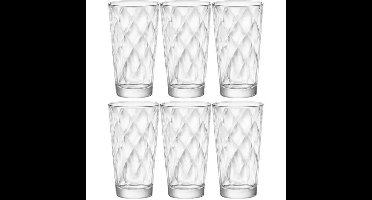Bormioli Rocco Longdrinkglazen - 6 stuks - relief - glas - 370 ml