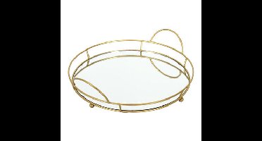 Home Deco Factory dienblad van spiegel glas - Rond - 34 x 4 cm