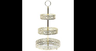Home Deco Factory Etagere 3 laags - goud - metaal - 25 x 46 cm
