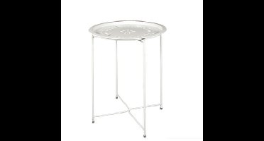 Home Deco Factory Bijzettafel - wit - metaal - D46 cm