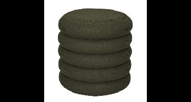 Home Deco Factory Poef/krukje - boucle - groen - D37 x H44 cm