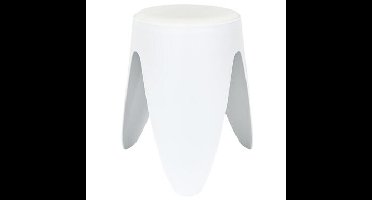 Home Deco Factory zit kruk - kunststof - wit - 30 x 46 cm