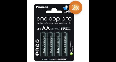 Voordeelpak 8 x Panasonic Eneloop Pro AA batterijen 2500mAh oplaadbaar