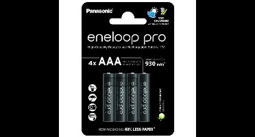 4 x AAA Panasonic Eneloop Pro batterijen - 930mAh