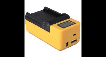 Compacte oplader voor Canon accu NB-6L en NB-6LH - met LCD en USB aansluiting