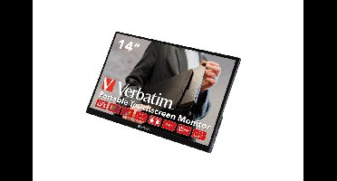 Verbatim 49591 computer monitor 35,6 cm (14") 1920 x 1080 Pixels Full HD Touchscreen Zwart