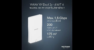 NETGEAR Insight Cloud Managed WiFi 6 AX1800 Dual Band Outdoor Access Point (WAX610Y)