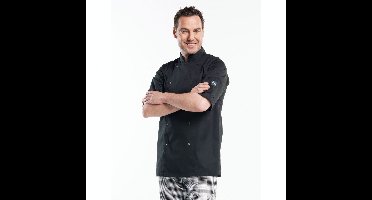 Basix 219 Chef Jacket Hilton Poco Black Short Sleeve