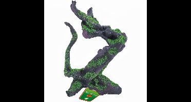 Boon Wortelhout met Mos - Bruin 23cm, Duurzaam Polyresin Aquarium Decor Ornament