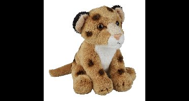 Pluche dierenknuffel - Luipaard - 15 cm - wilde dieren knuffel