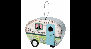 Pro Garden Vogelhuisje Caravan - hout - 24 x 17 cm- nestkastje