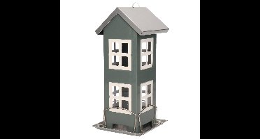 Pro Garden Vogelvoederhuisje - hangend - grijs - silo - 19 cm