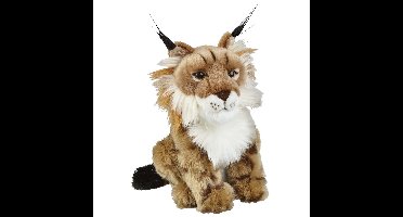 Ravensden Pluche lynx knuffel - bruin - 28 cm - katten knuffels
