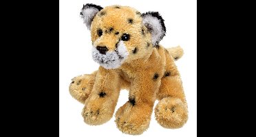 Suki gifts Pluche Cheetah/jachtluipaard knuffeldier - 13 cm - bruin