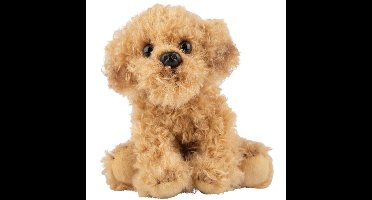 Suki Gifts pluche honden knuffel Labradoole - 13 cm - lichtbruin