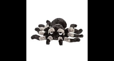 Suki gifts Pluche knuffel spin - tarantula - zwart/grijs - 22 cm