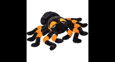 Suki gifts Pluche knuffel spin - tarantula - zwart/oranje - 82 cm - XXL-size