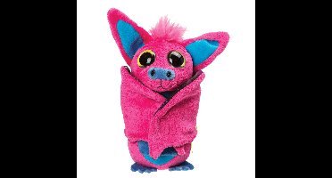 Suki Gifts Pluche knuffeldier vleermuis - roze/blauw - 17 cm - speelgoed
