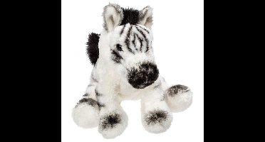 Suki Gifts Pluche knuffeldier Zebra - wit/zwart - 13 cm - safari thema