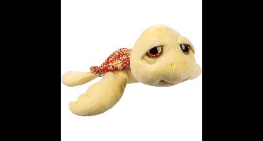 Suki Gifts pluche zeeschildpad Jules knuffeldier - cute eyes - lichtgeel - 24 cm