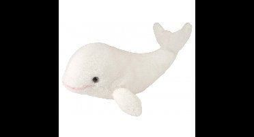 Wild Republic Pluche Beluga walvis knuffel - wit - 25 cm - Knuffels
