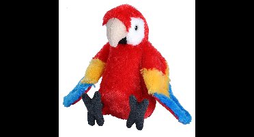 Wild Republic Pluche Papegaai/Ara - knuffel vogel - 20 cm - bos vogel