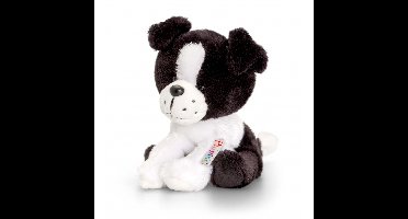 Zittende pluche honden Border Collie knuffel 14cm