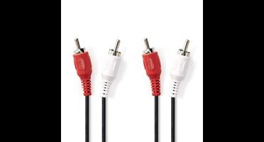 Nedis Stereo-Audiokabel | 2x RCA Male - 2x RCA Male | 10 m | Zwart
