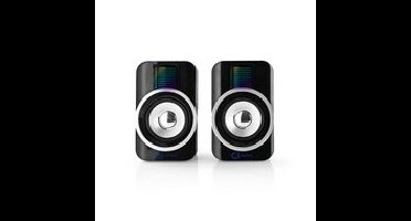 Nedis Gaming-luidsprekers - 2.0 - RGB - Over USB gevoed - 3,5 mm jack - RMS 10W