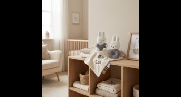 Nijntje Fluffy Knuffeldoekje en Rammelaar Blue