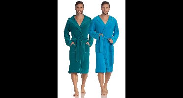 Capuchon badjas Vossen-aqua-2xl